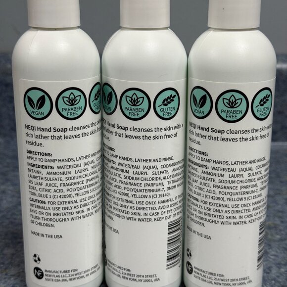 NEQI Hand Soap 8fl oz LOT OF 3 NEW!! - Picture 2 of 2